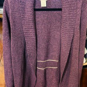WOMEN'S LL BEAN PURPLE CARDIGAN SIZE LARGE